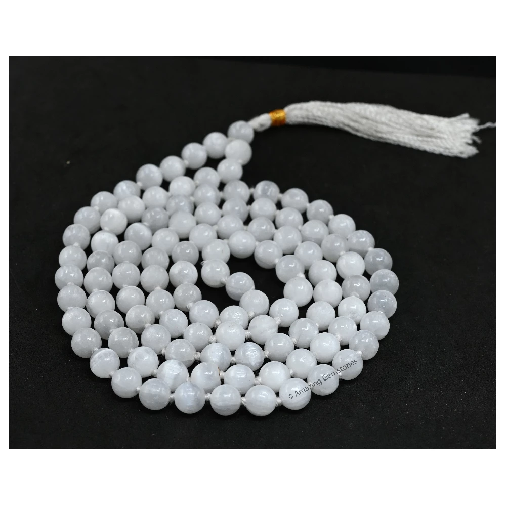 Selenite Mala (Hand Knotted)