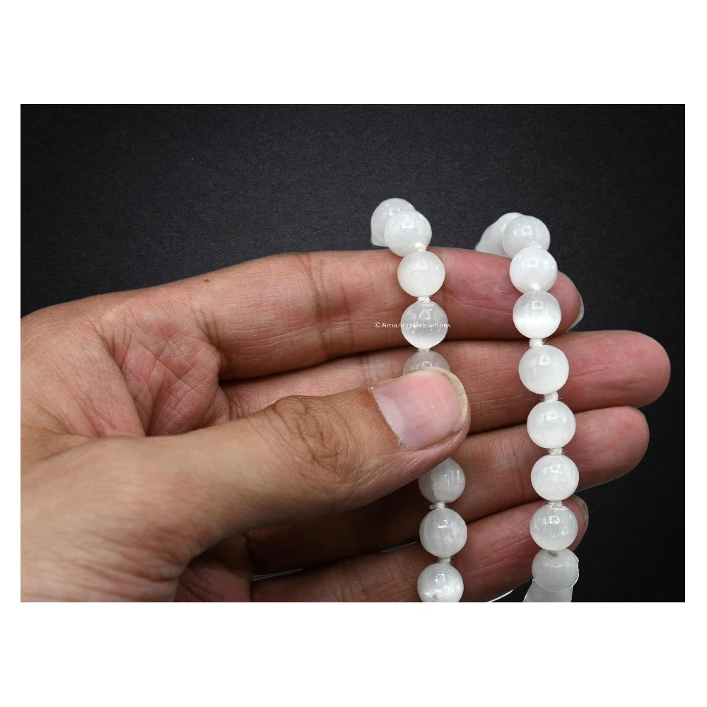 Selenite Mala (Hand Knotted)