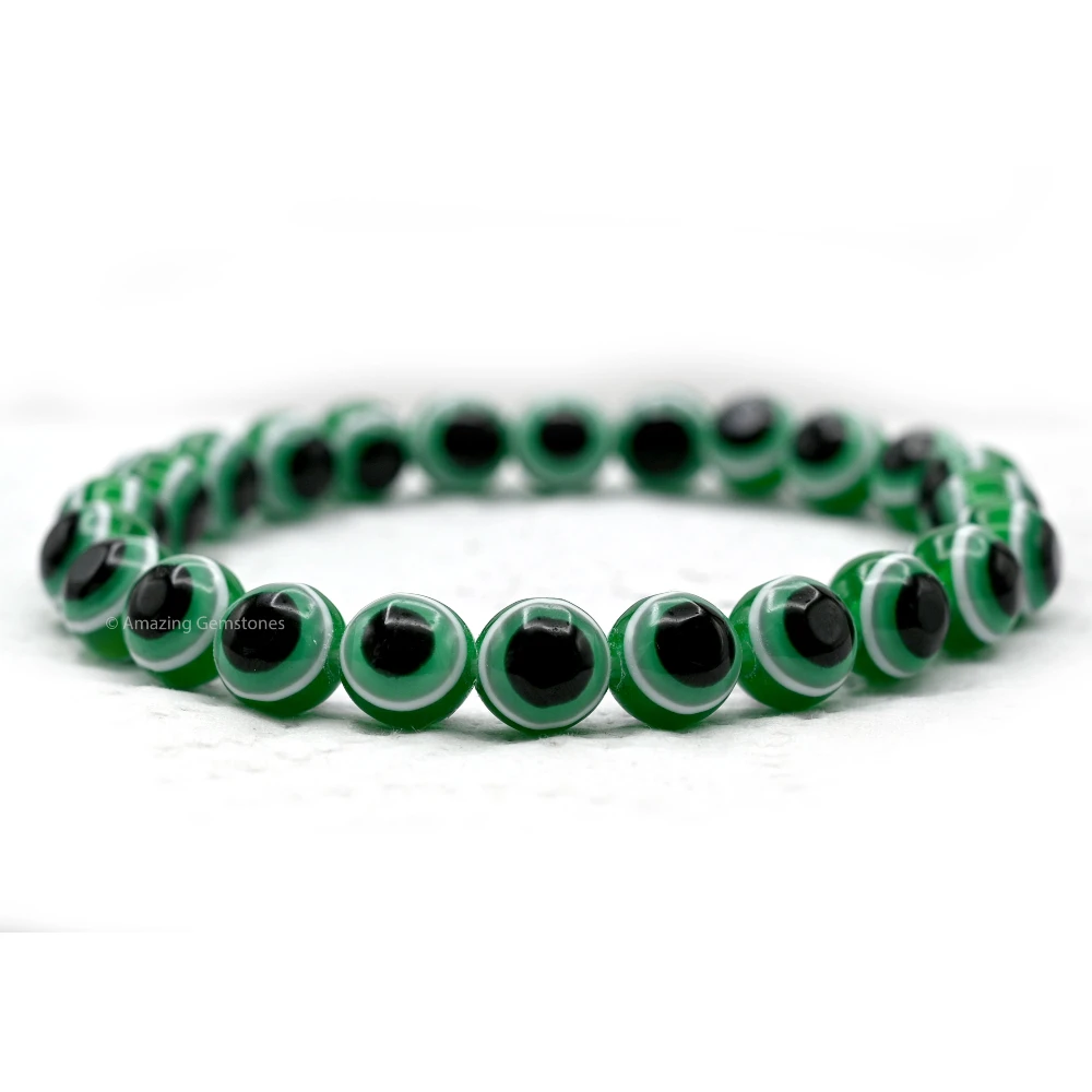 Green (Dark) Evil Eye Bracelet