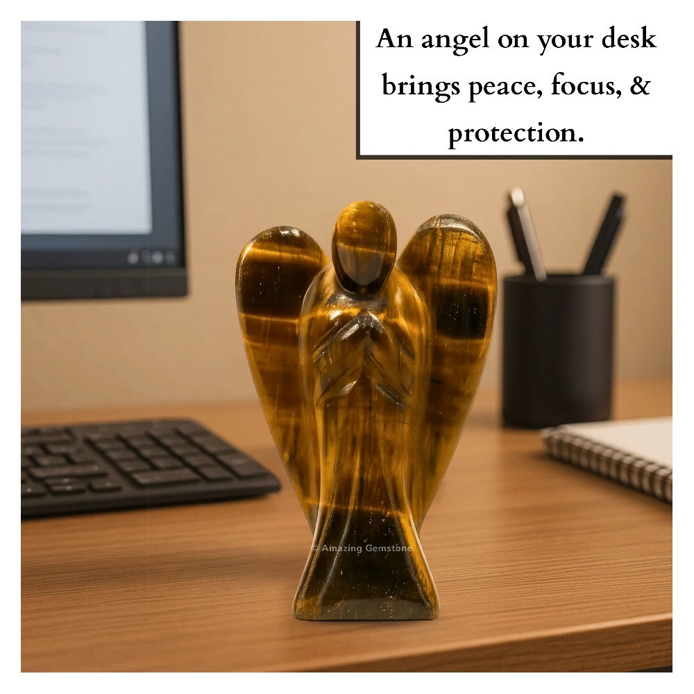 Tiger Eye Angel Figurine (3 Inch)