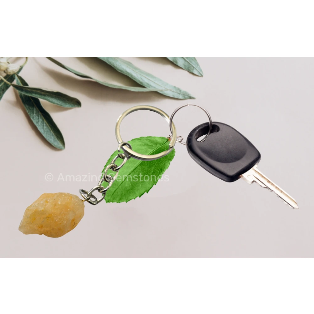Yellow Aventurine Keychain Keys Holder (Raw)