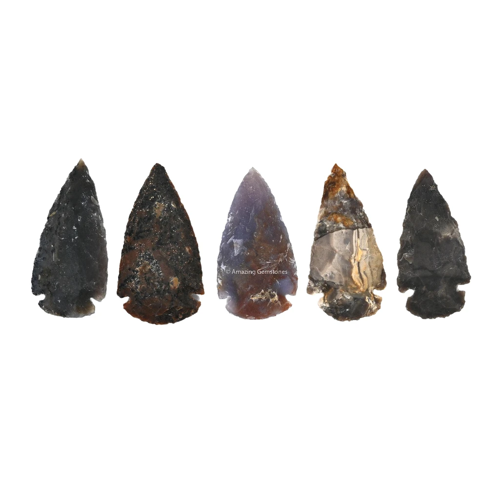 Fancy Jasper Crystal Arrowhead - 2" to 3" (5 Pieces)