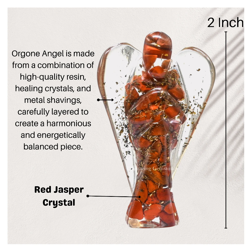 Red Jasper Orgone Angel Figurine (2 Inch)