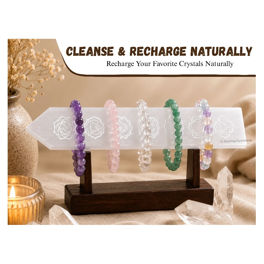 Selenite Charging Plate for Crystals - Chakra Stick Pointed