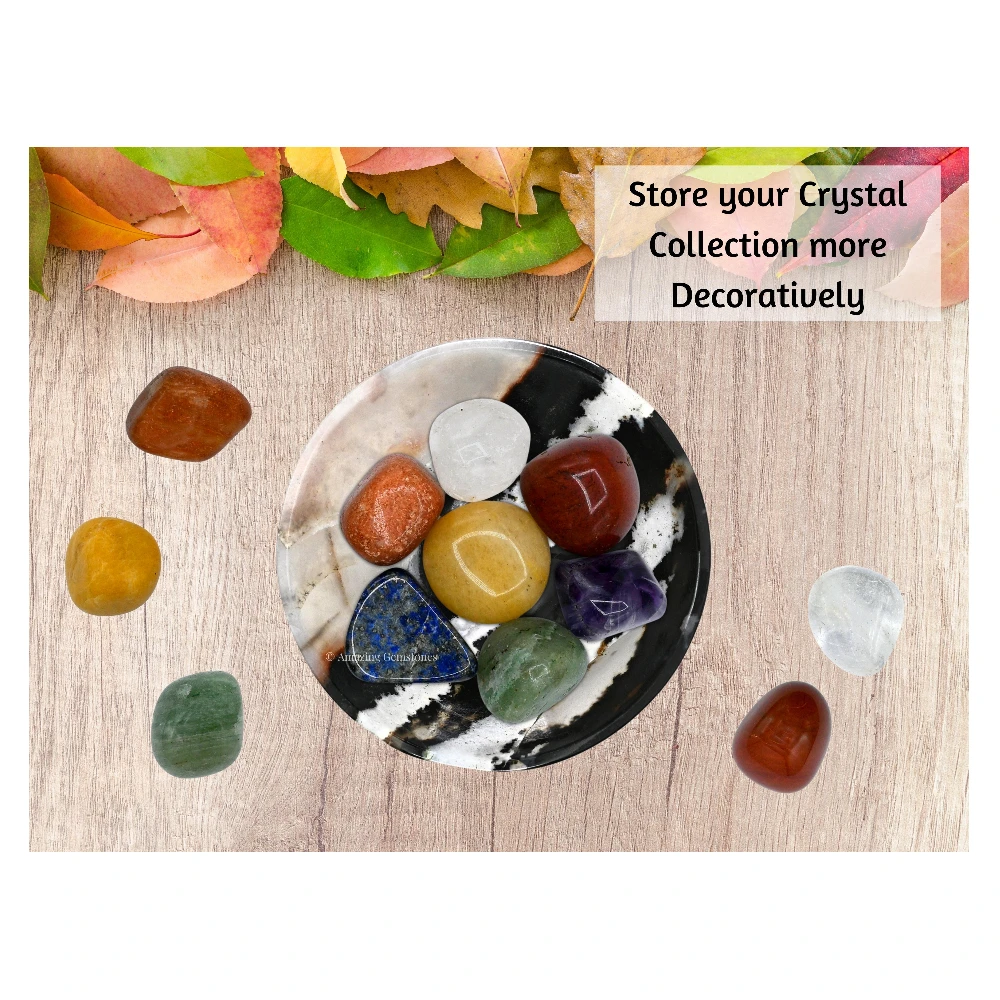 Black Banded Agate Crystal Bowl - 2 Inch
