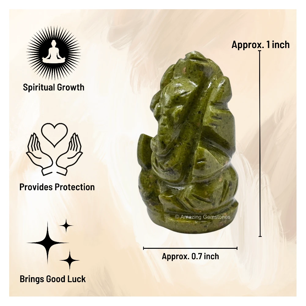 Vesuvianite Ganesha Crystal Idol