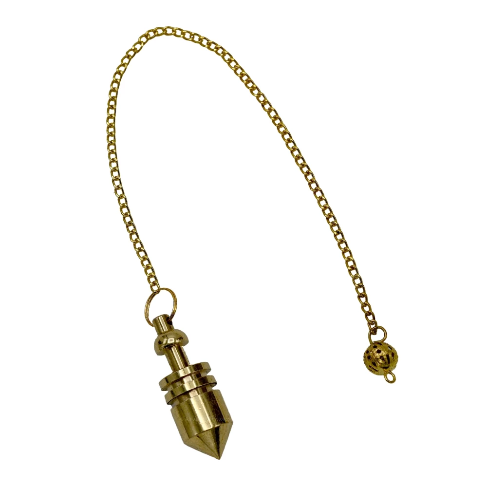Copper Metal Pendulum - Gold Bullet with 2 Rings (MP49)