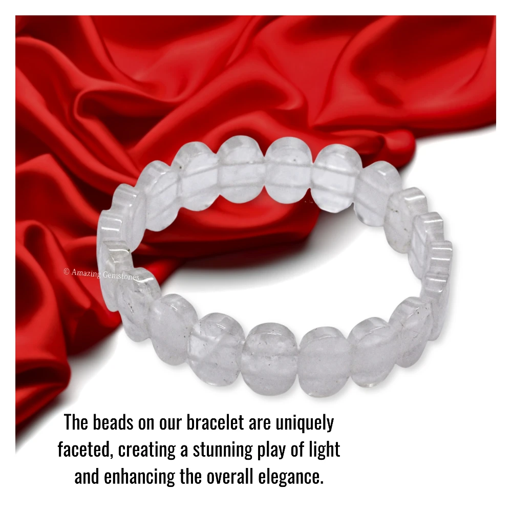 Clear Quartz Faceted Bracelet - Oval Stone