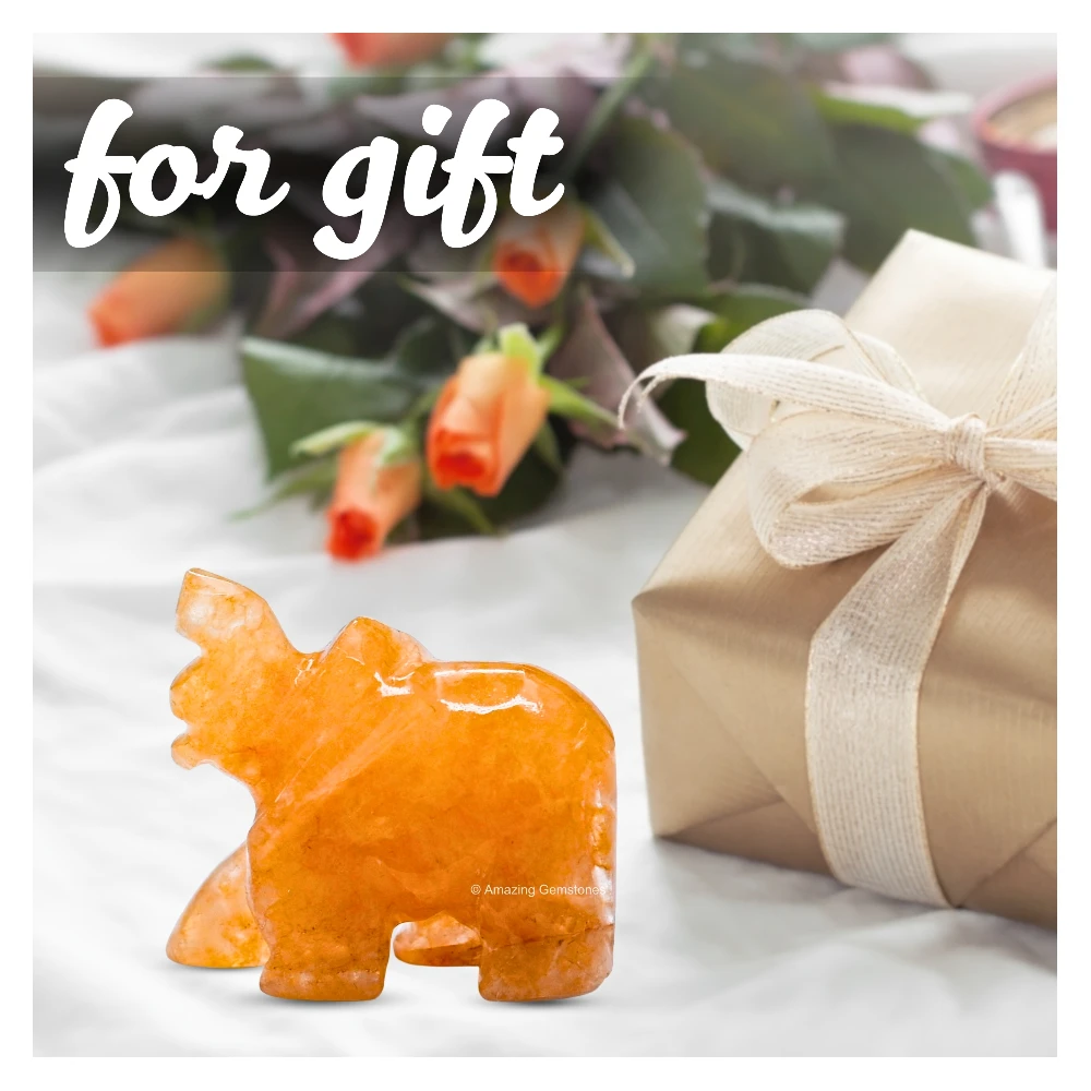 Yellow Aventurine Mini Elephant Crystal Figurine