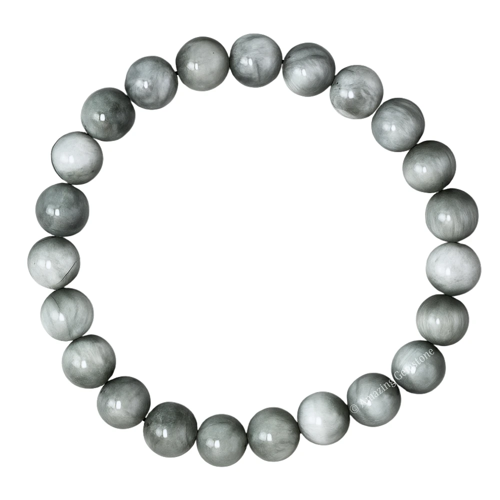 Grey Cats Eye Bracelet (Strechable)
