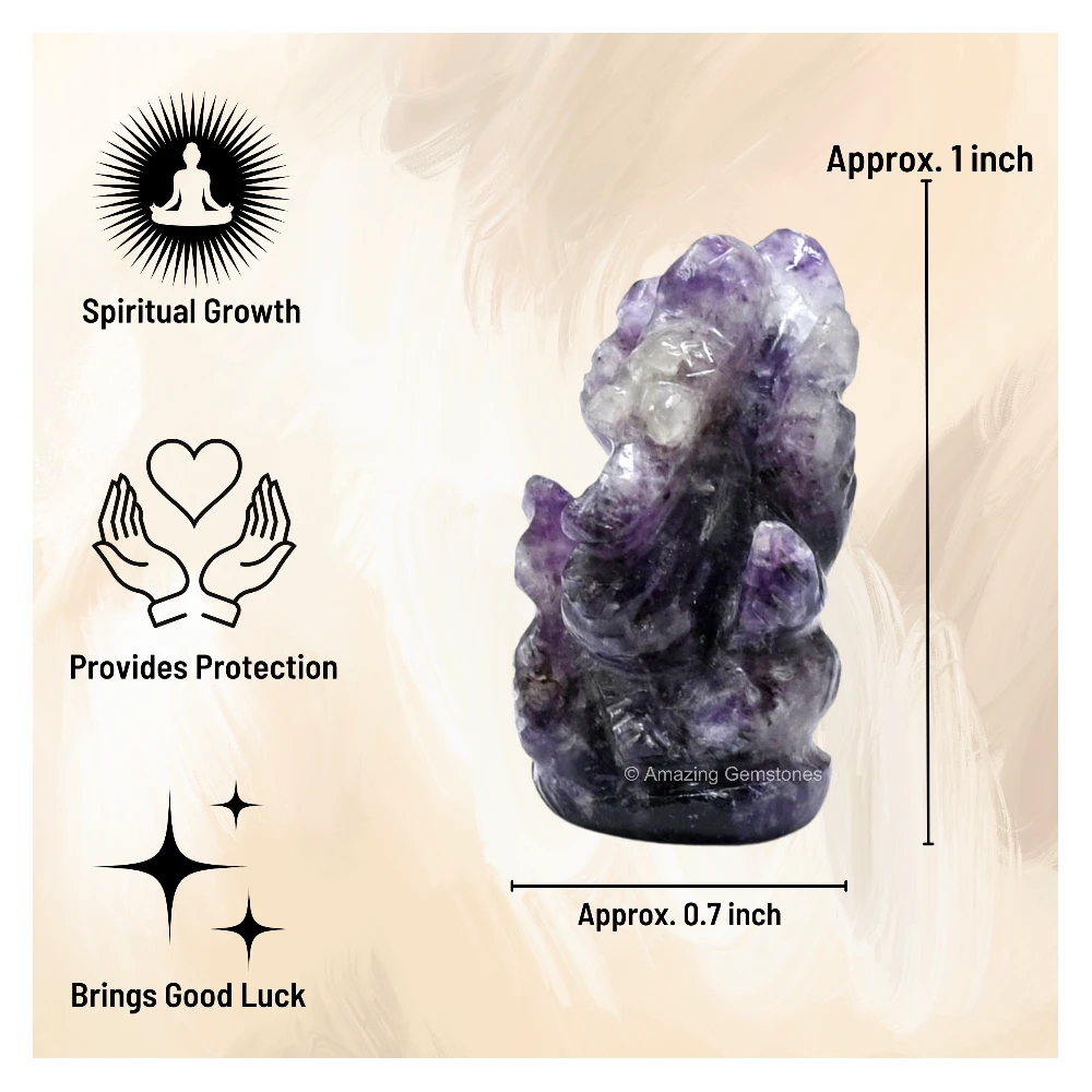 Lepidolite Ganesha Crystal Idol