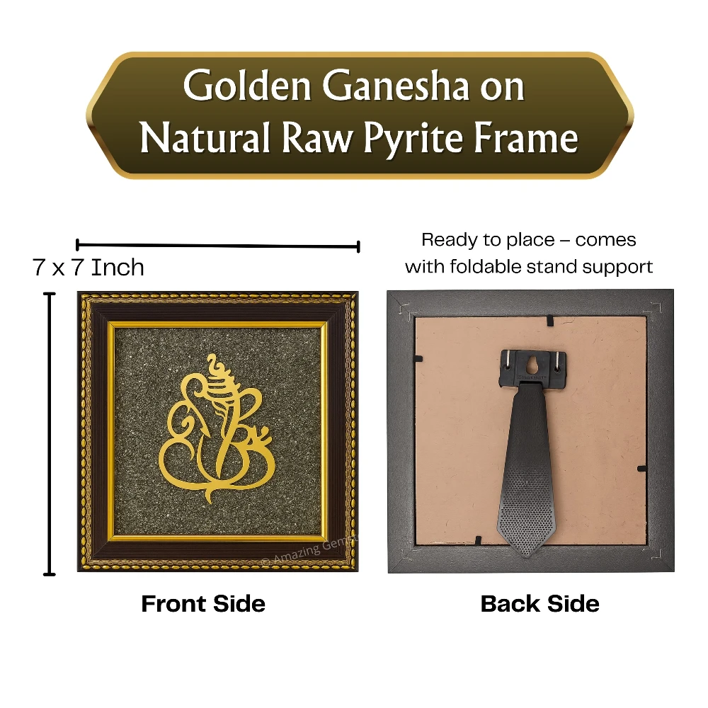 Authentic Pyrite Frame – Vastu Decor (Ganesha)