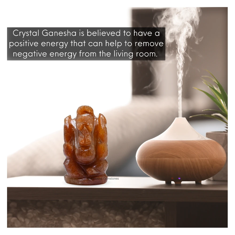 Red Aventurine Ganesha Crystal Idol