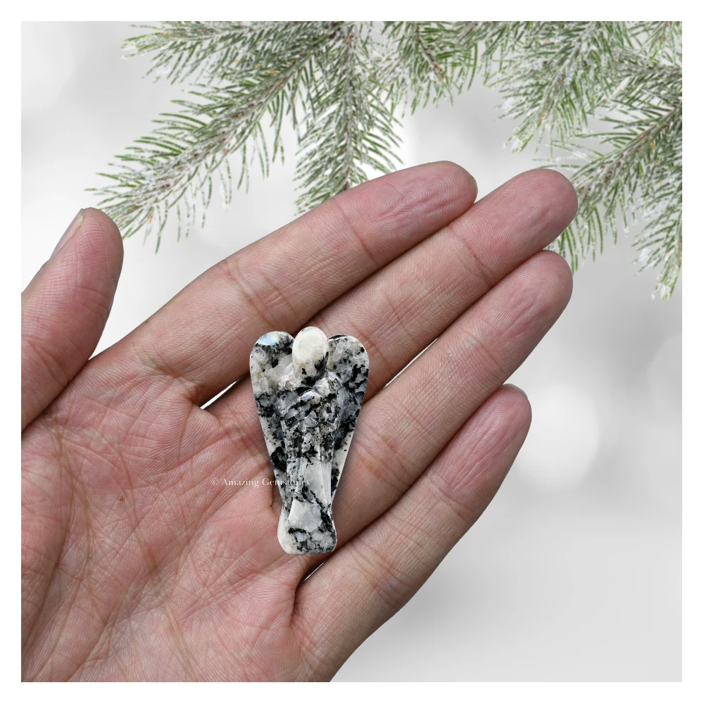 Rainbow Moonstone Angel Figurine (1.5 Inch)