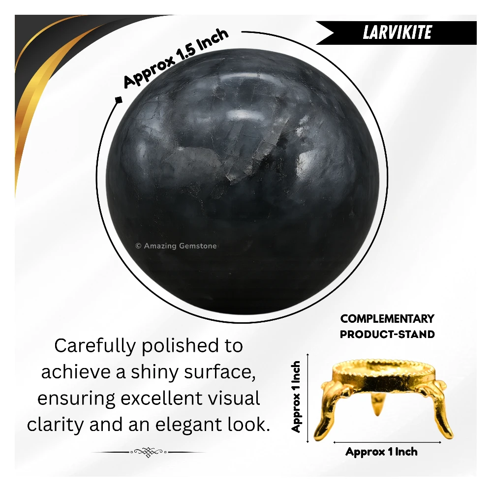 Larvikite Sphere (1.5 Inch)