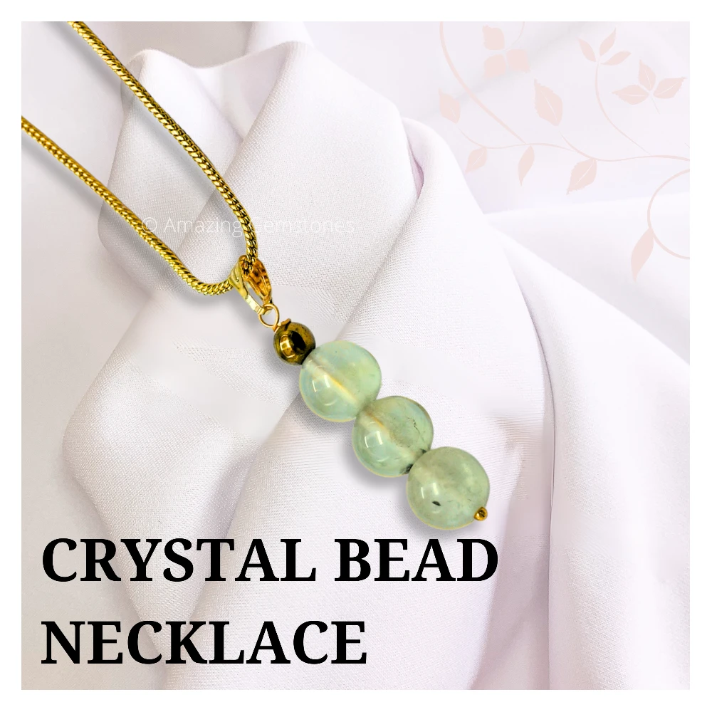 Prehnite Bead Pendant (Gold)