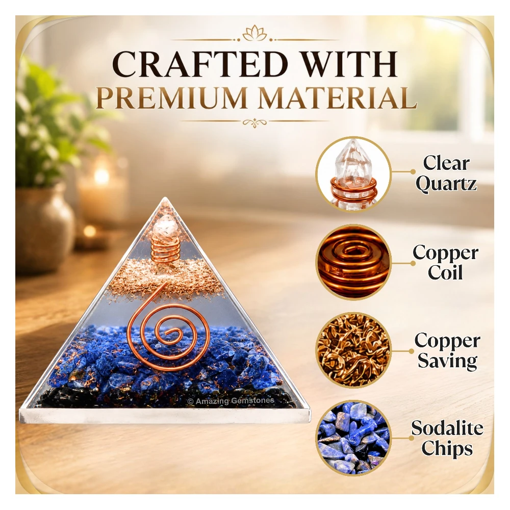 Sodalite Orgone Pyramid - Glow in Dark