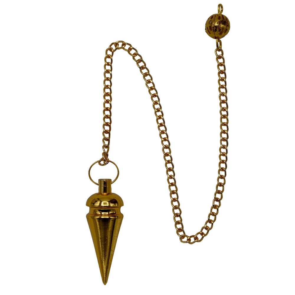 Copper Metal Pendulum - Gold Cone with Ring Head (MP43)