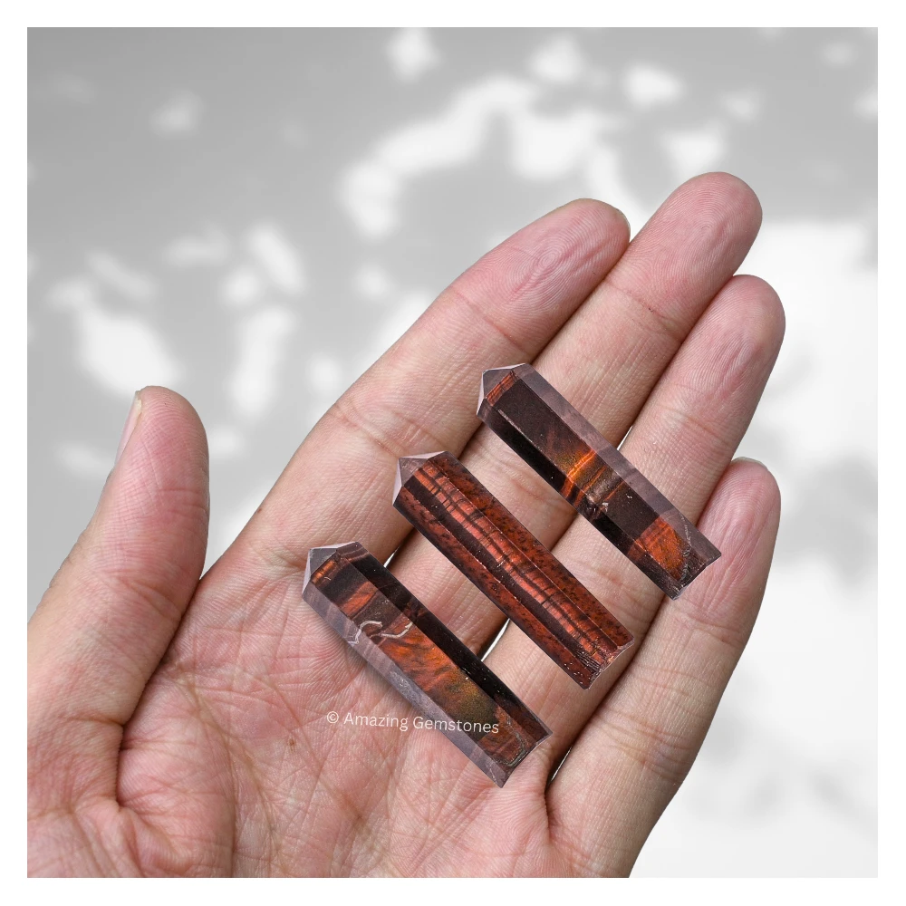 Red Tiger Eye Pencil Points (Set of 3)