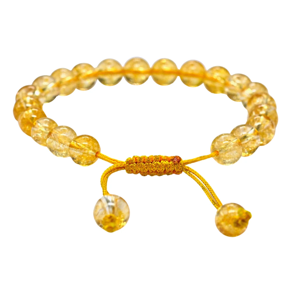 Citrine Onyx Bracelet (Adjustable)