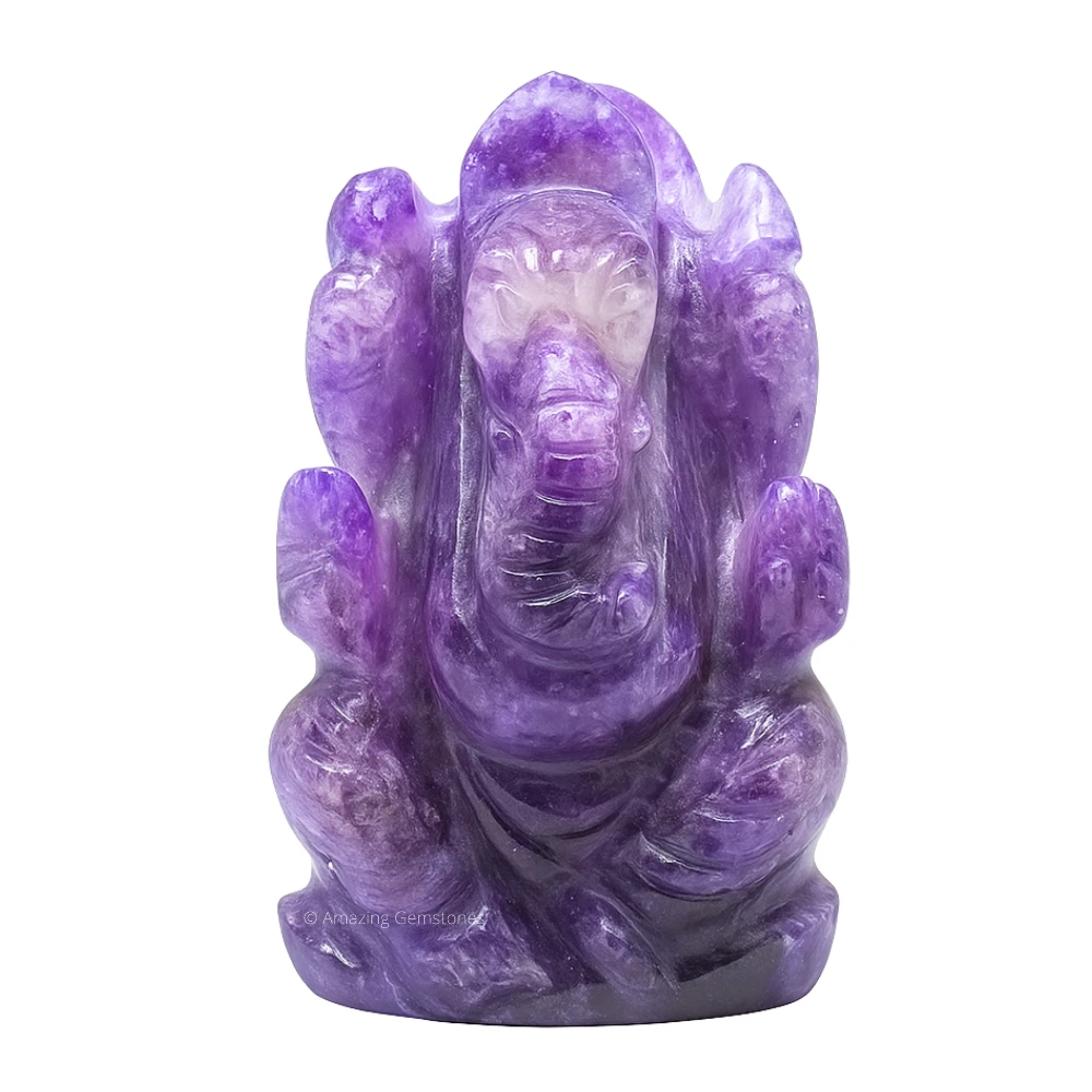 Lepidolite Ganesha Crystal Idol