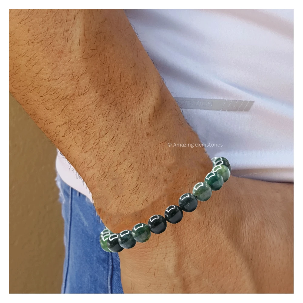 Moss Agate Bracelet (Adjustable)