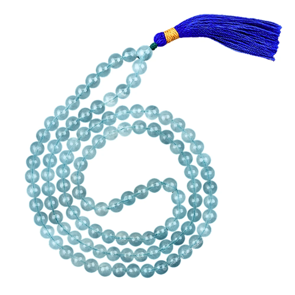 Aquamarine Mala (Without Knot)