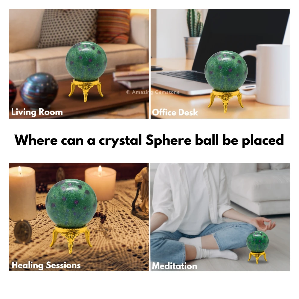 Ruby Zoisite Sphere (1.5 Inch)