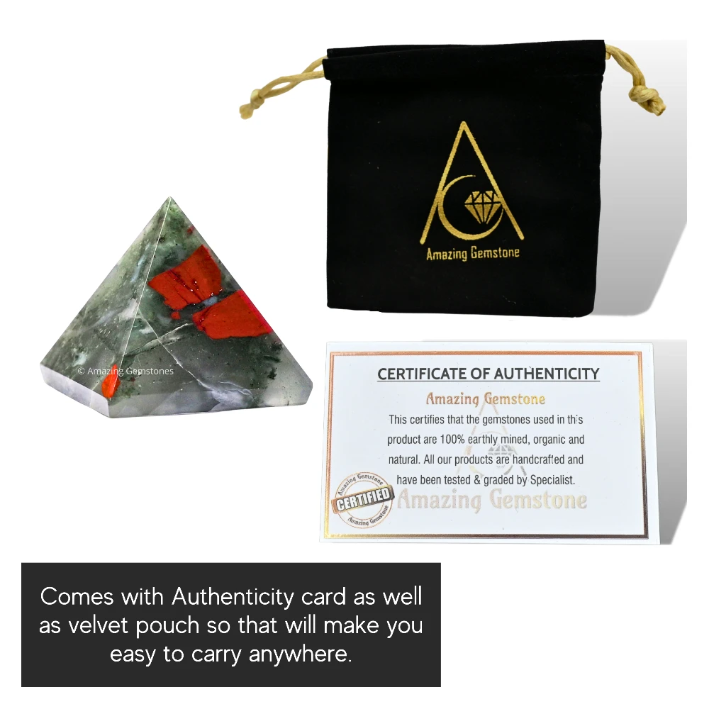 African Bloodstone Pyramid (1 Inch)