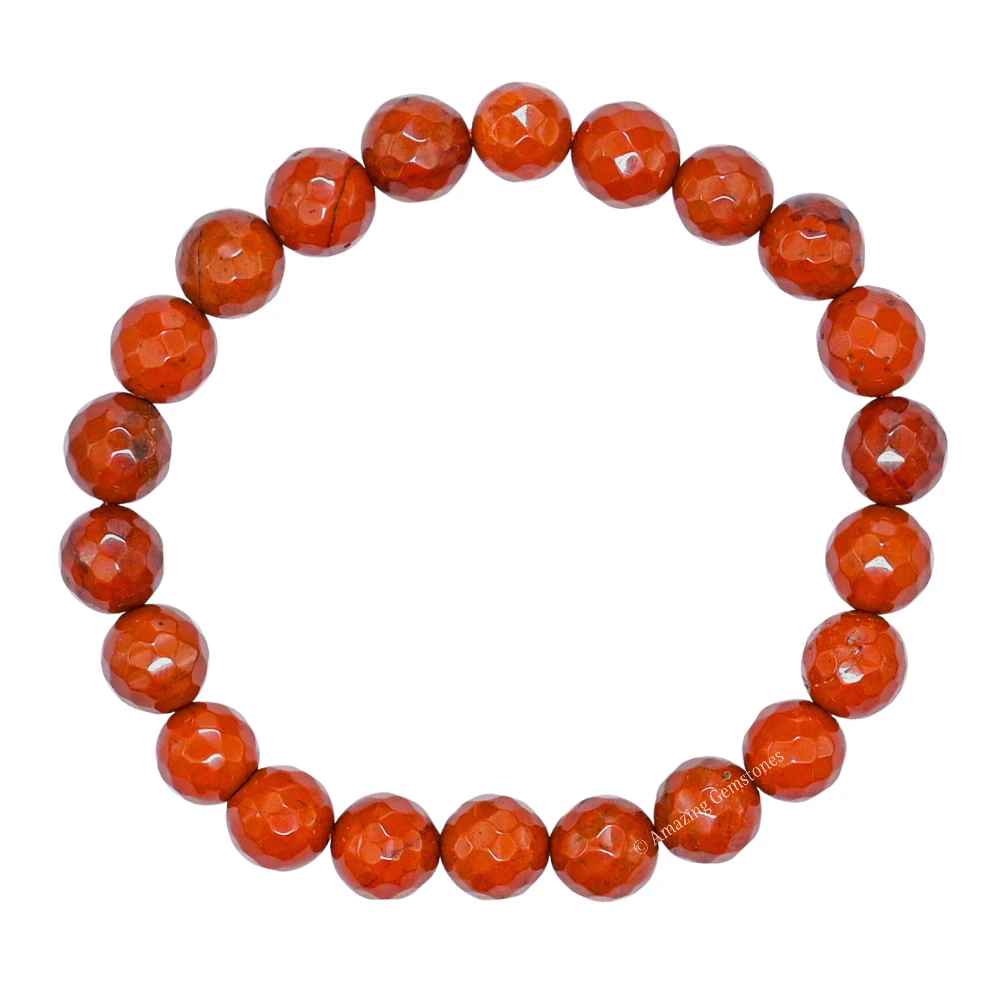 Red Jasper Bracelet (Faceted) (Stretchable)