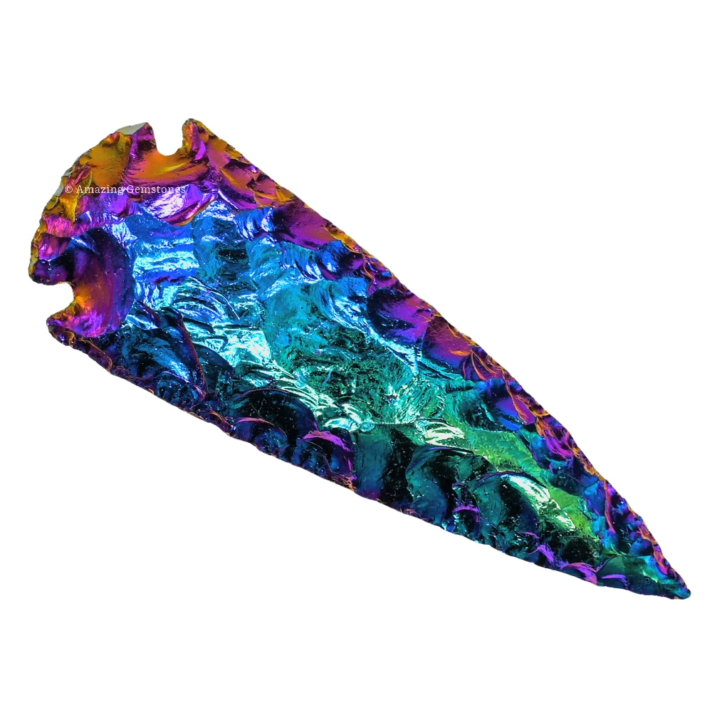 Titanium Aura Quartz Crystal Arrowhead - 3" to 4"