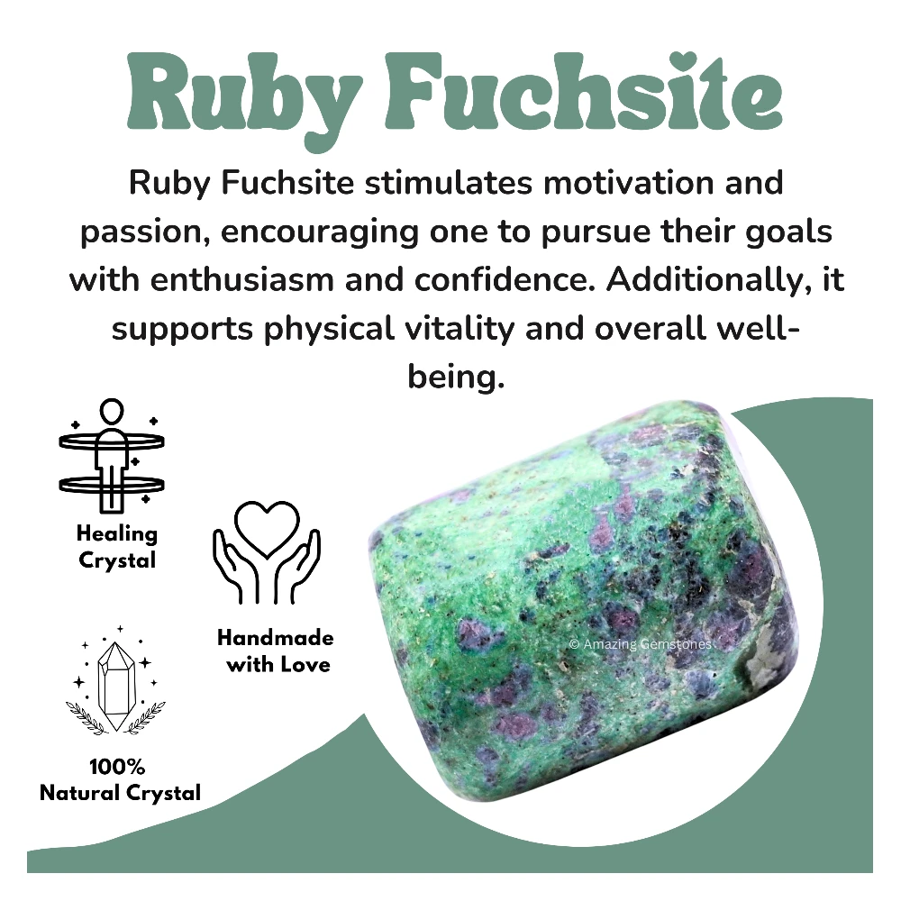 Tumbled Ruby Zoisite Crystals Stones (1 oz)