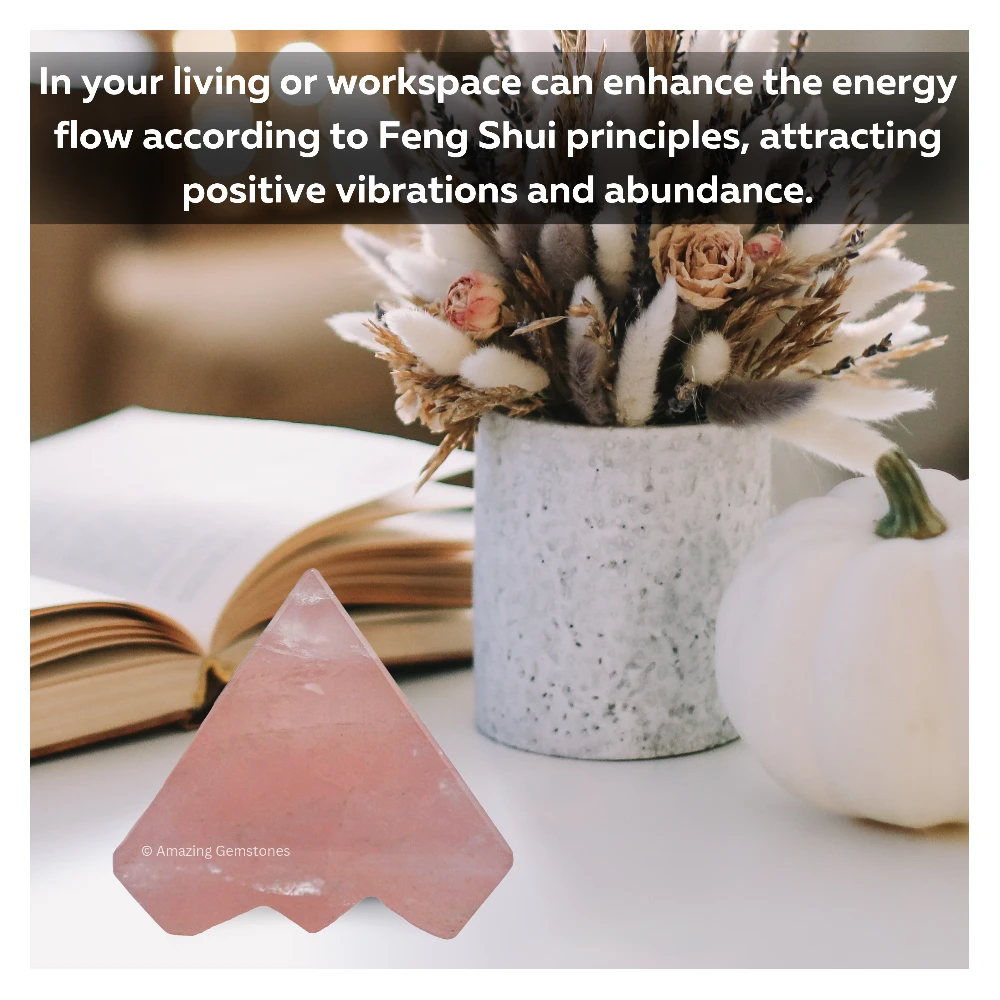 Rose Quartz Lemurian Pyramid - Under 9 Pyramid Plate