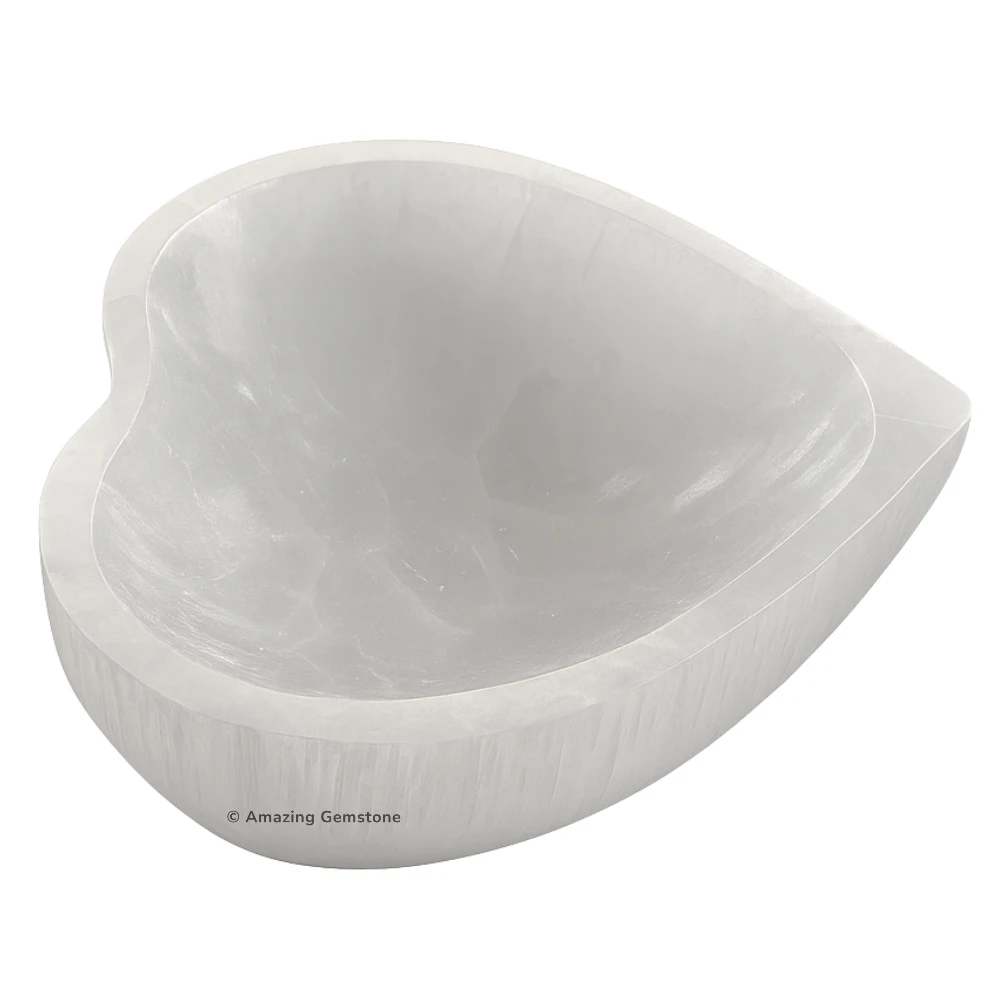 Selenite Charging Bowl for Crystals - Heart