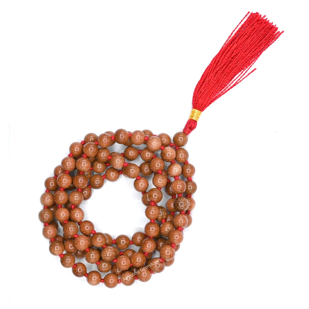 Red Goldstone Mala (Hand Knotted)
