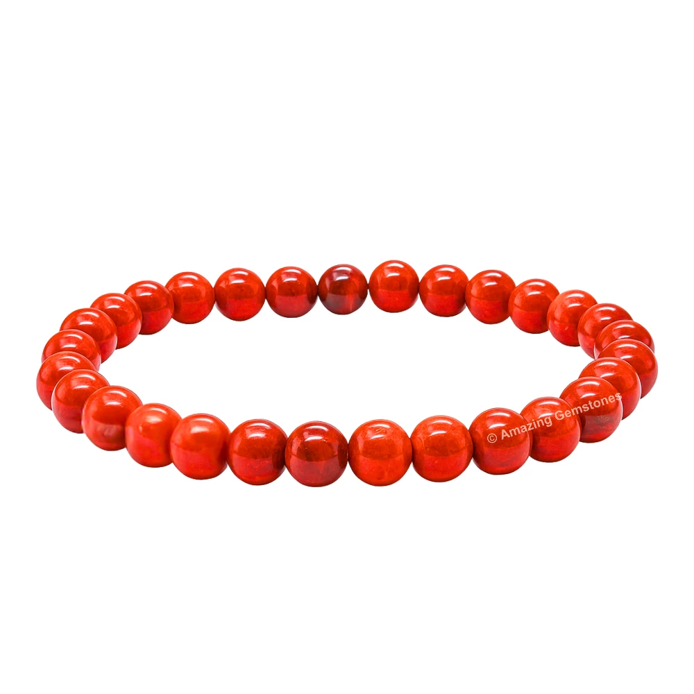 Red Jasper Healing Crystal Bracelets - 6mm Beads