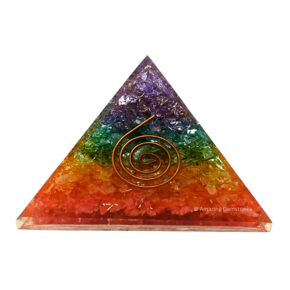 Chakra Onyx Orgone Pyramid