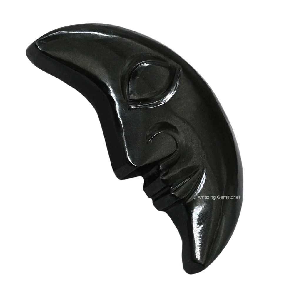 Black Agate Crescent Moon