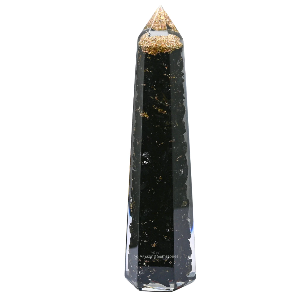 Black Tourmaline Orgone Tower (4.5 Inch)