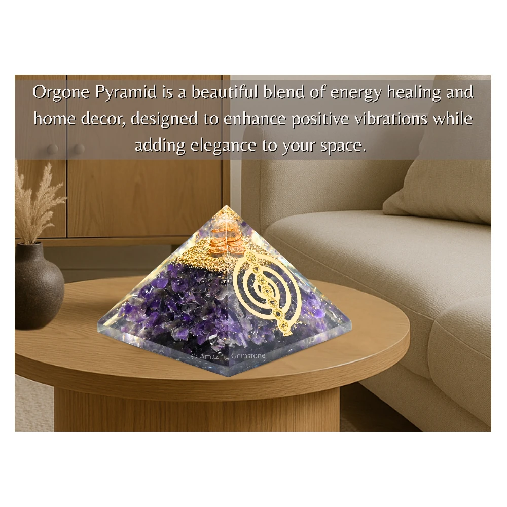 Amethyst Orgone Pyramid - Chakra Reiki