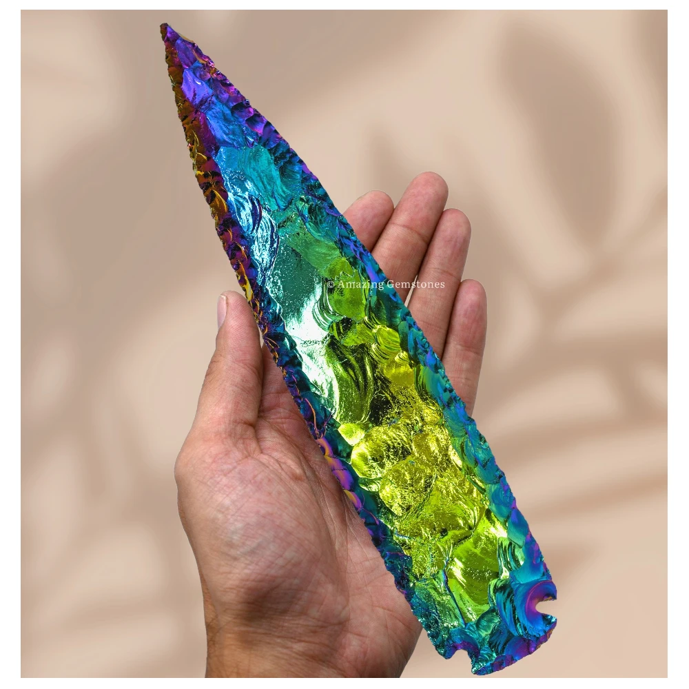 Titanium Aura Quartz Crystal Arrowhead - 8" to 9"