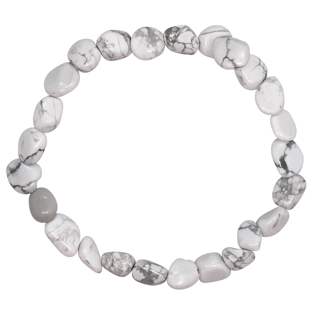 Howlite Tumbled Stone Bracelet (Stretchable)