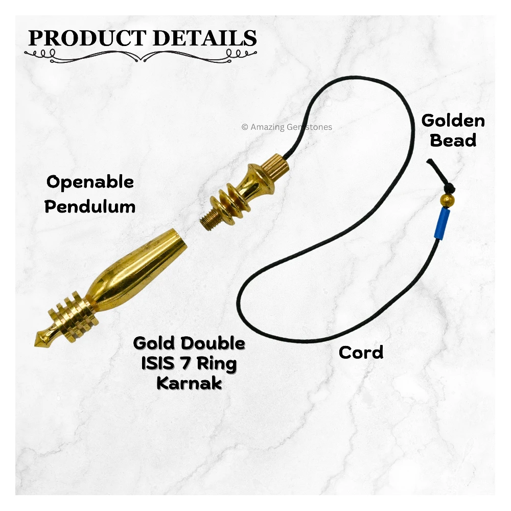 Copper Metal Pendulum - Gold Double ISIS Karnak (MP07)