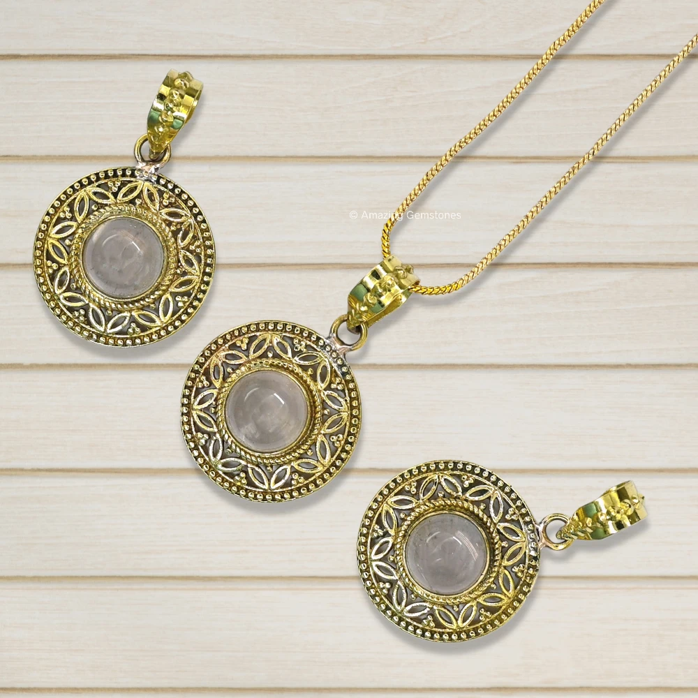 Rose Quartz Bead Necklace Premium