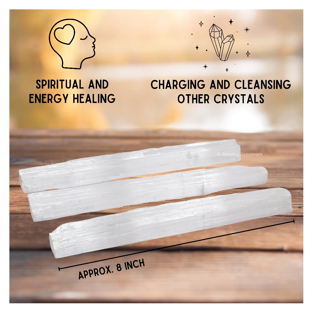 Selenite Charging Stick for Crystals - 8 Inch