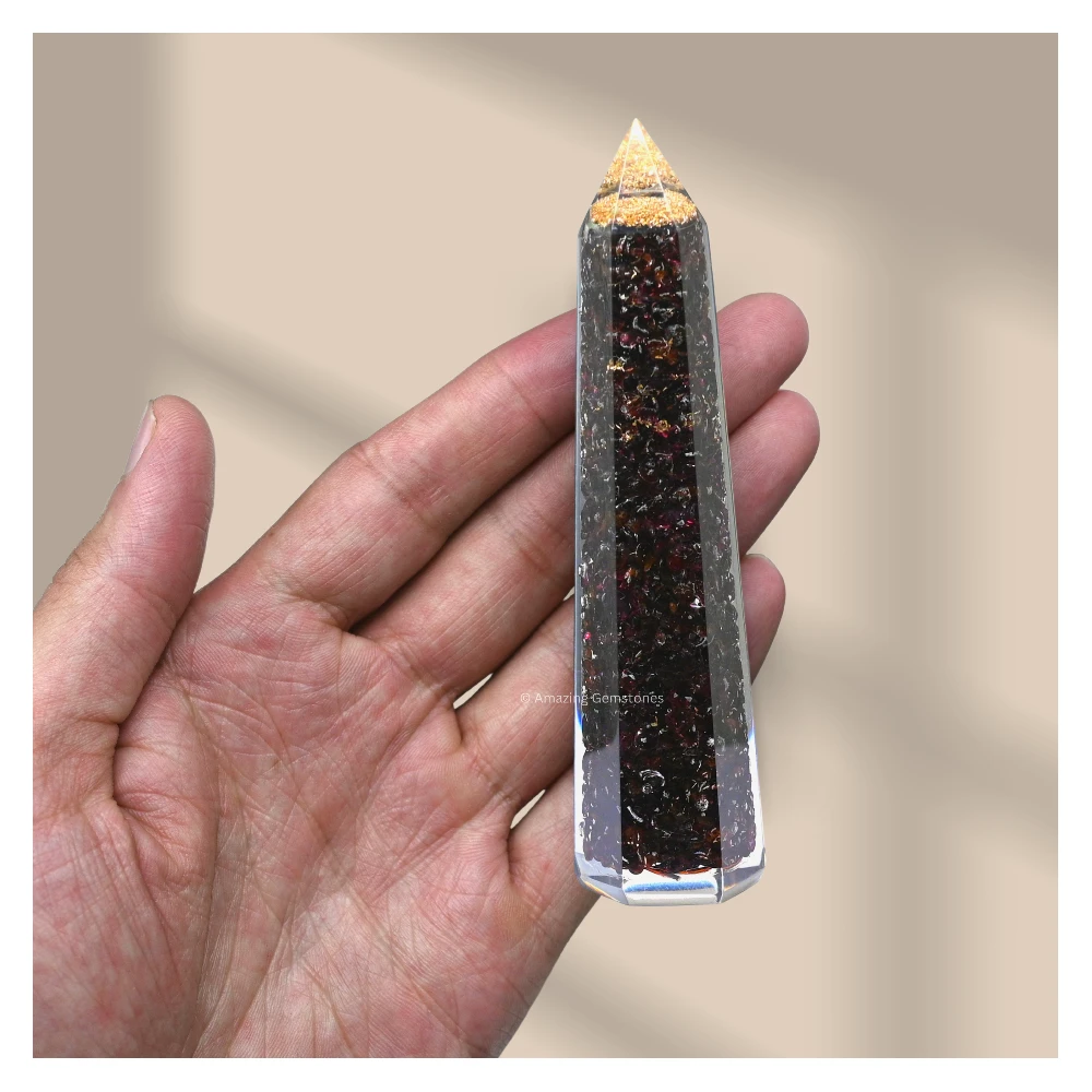 Garnet Orgone Tower (4.5 Inch)
