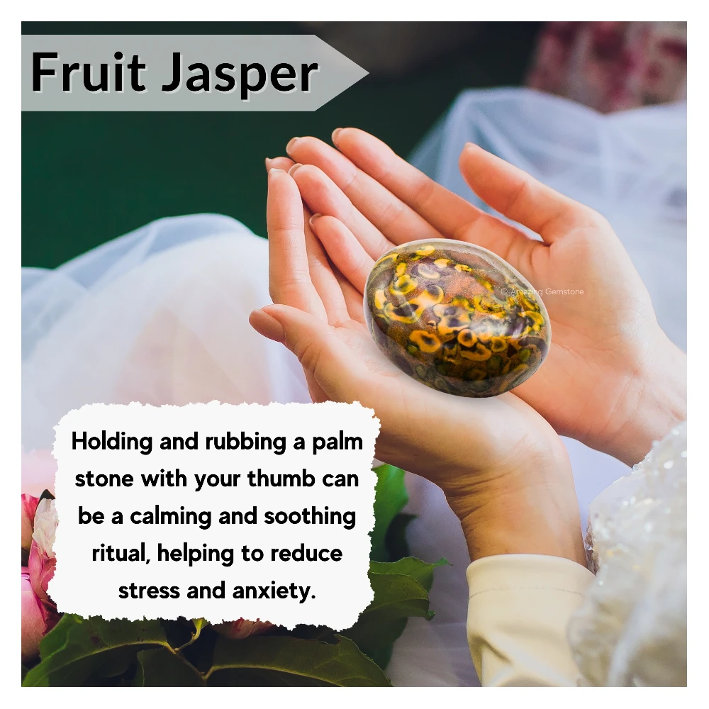 Fruit Jasper Palm Stone