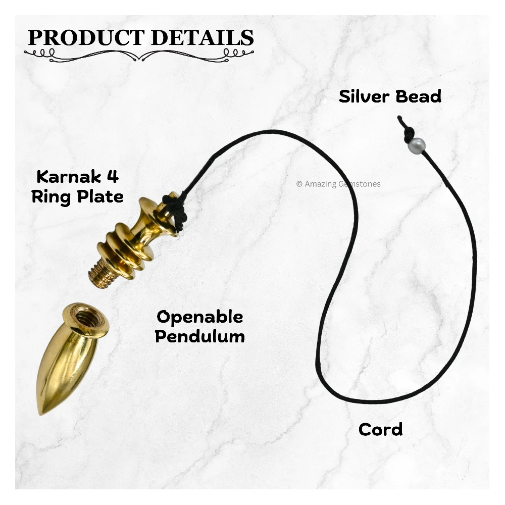 Copper Metal Pendulum - Gold Karnak 4 Ring Plate (MP78)