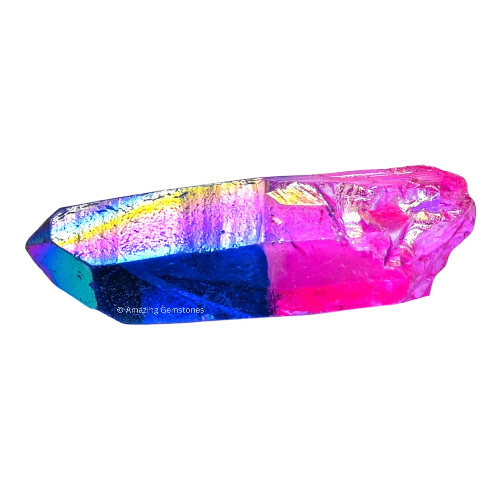 Rose Tanzine Aura Quartz Raw Crystal Points (5 Pieces)