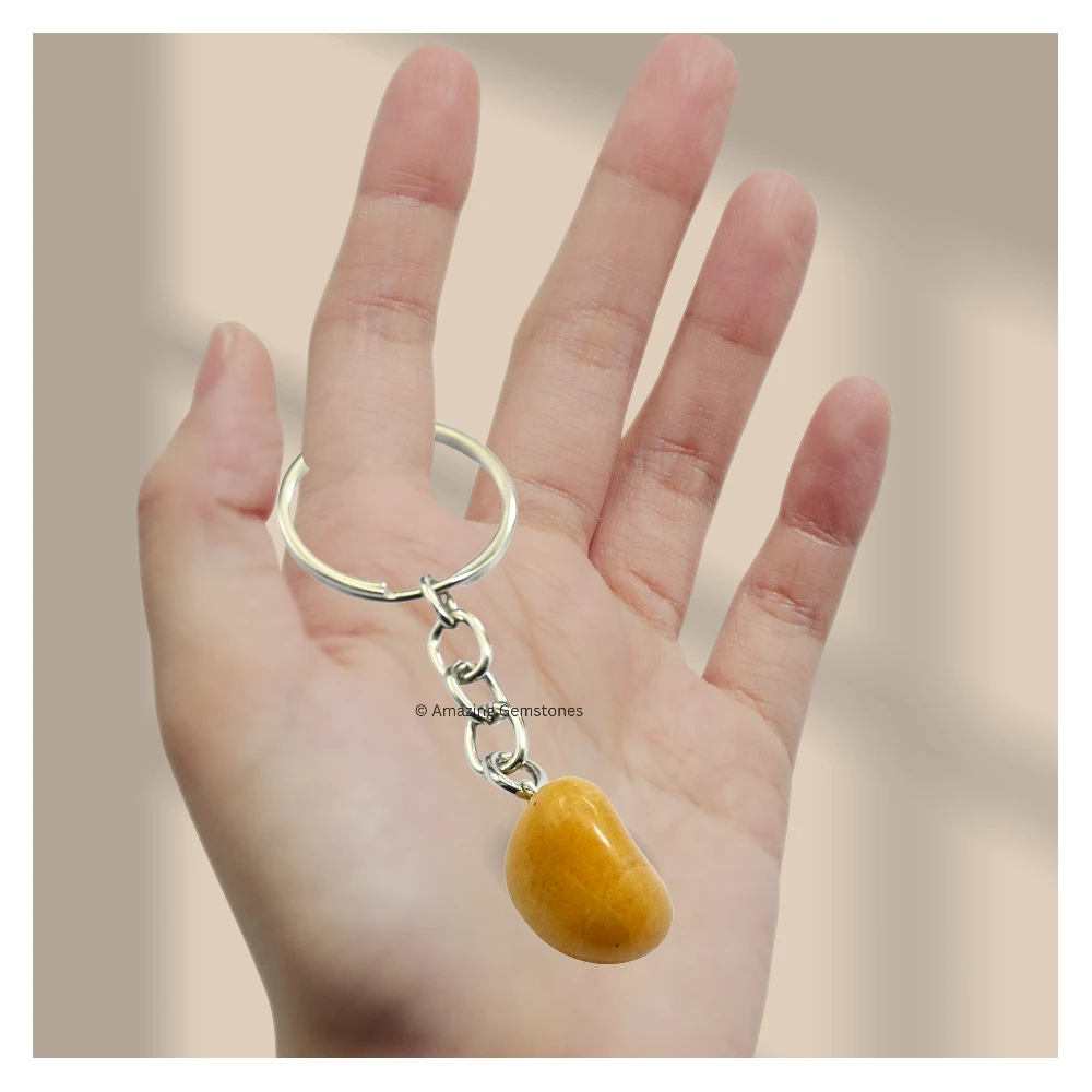 Yellow Jasper Keychain Keys Holder (Tumble)